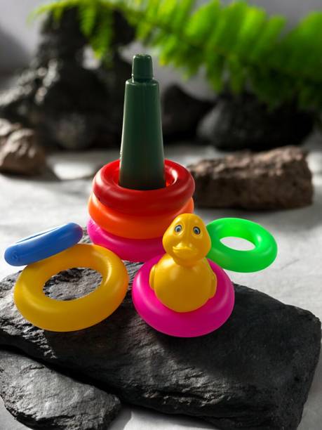 BHVMEY Kids Educational Ring Toss Target Game Toy with Multicolor Rings