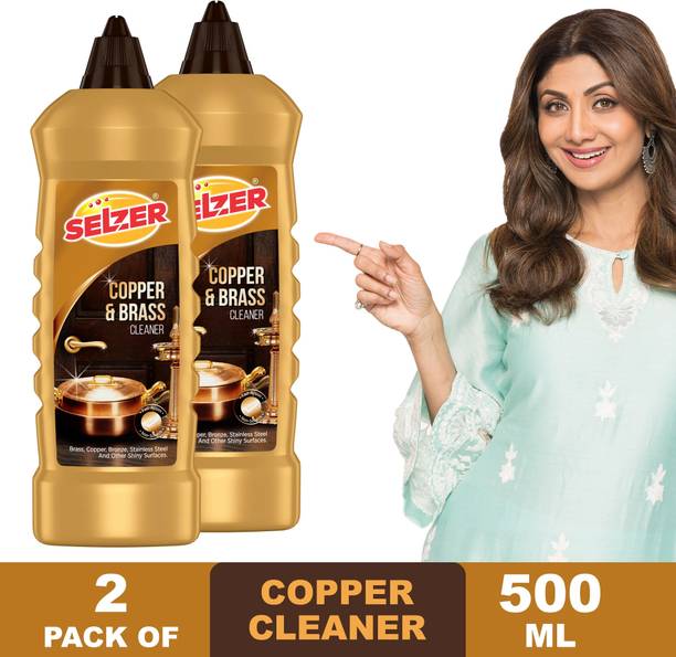 SELZER Copper & Brass Cleaning Liquid with Anti-Tarnish Formula – 500ml Stain Remover