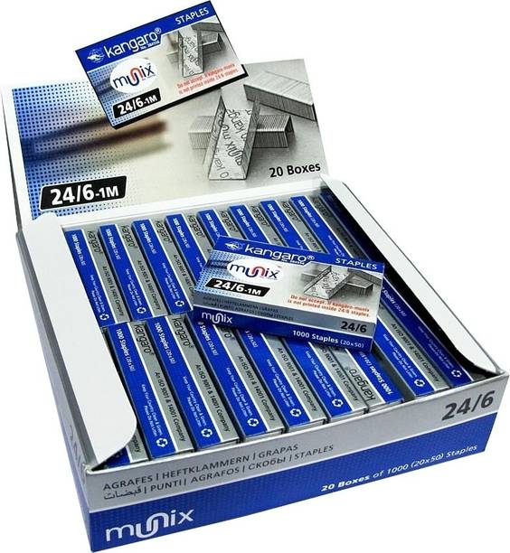Kangaro Regular Desk Essentials 24/6-1 M Heavy Duty Steel Wire Stapler Pins