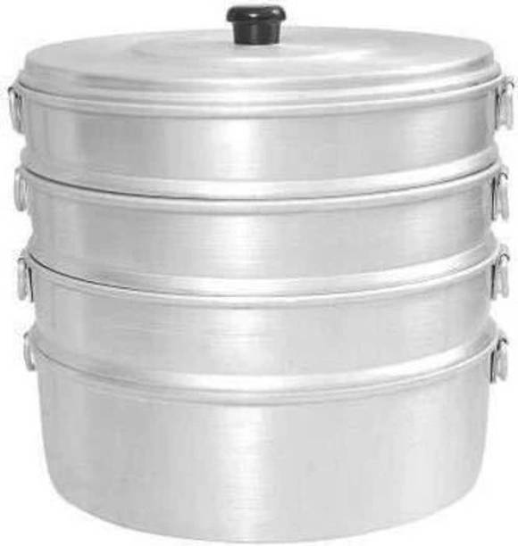 Singla vpsk momos Steamer No 8,Having 4Tier(Used For Only Home 40 Momos BakedAtOnetime) Aluminium Steamer