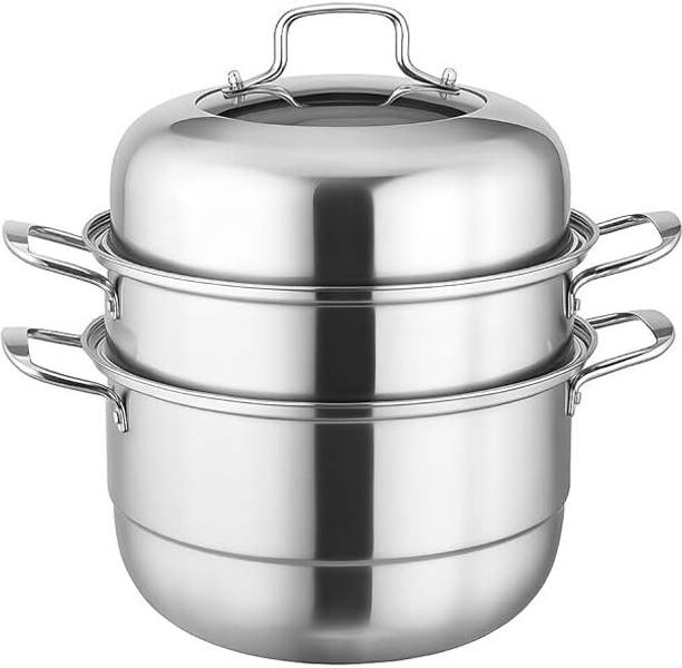 ANUVYA Steamer Pot with Handle and Lid Stainless Steel Steamer