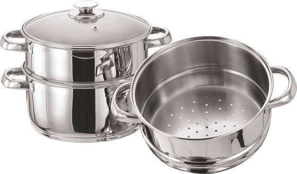 PRISTINE Tri Ply Induction Base Multipurpose Modak Maker 3 tier Stainless Steel Steamer