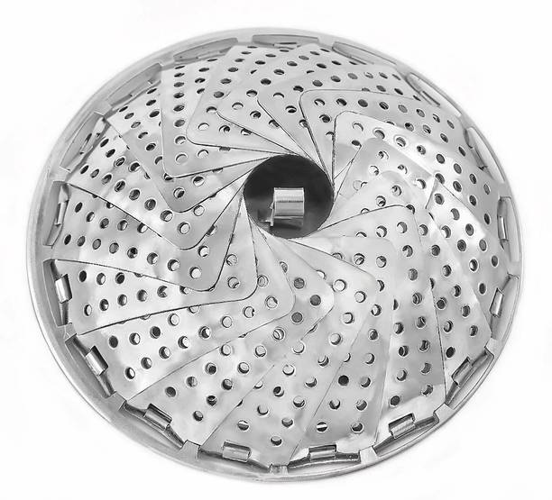 4square 4s Stainless Steel Steamer Retractable, Metallic Stainless Steel Steamer Basket for Vegetable/Insert for Pots, Pans Foldable Multipurpose Fruit Bowl Steamer Big Size Stainless Steel Steamer