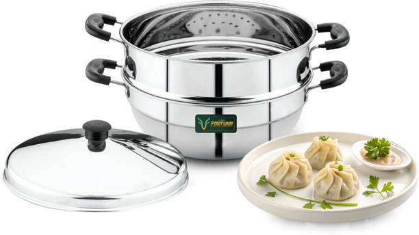FORTUNA KITCHENWARE Steel Mini Momo Steamer | Vegetable Steamer for Cooking | Small Momos Steamer Stainless Steel Steamer