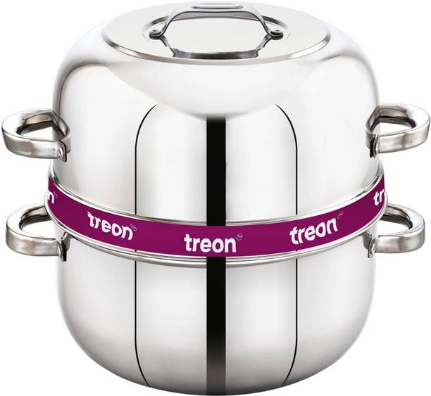 treon Stainless Steel Thermal Cooker, Rice Pot 1.5 kg, Steam Pot With Rubber Gasket Stainless Steel Steamer