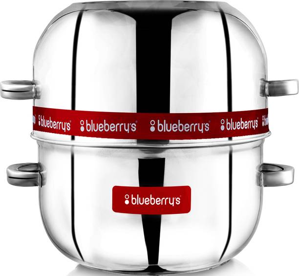 BlueBerry's 1 Kg Stainless Steel Steam Pot Thermal Rice Cooker Choodarapetty with Gasket (Silver) Stainless Steel Steamer