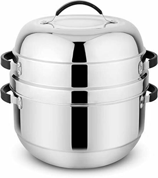 PRABHA Double Delight Cook N Serve Pot 1.5 Kg, Thermal Rice Cooker with Rubber Gasket Stainless Steel Steamer
