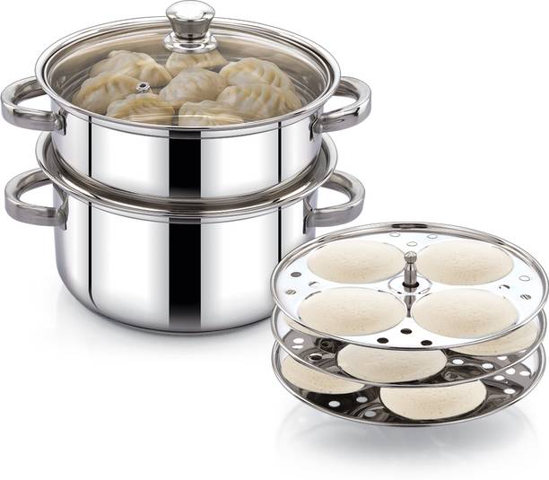 AVIAS Momo Maker Steamer With Idly Plate Stainless Steel Steamer