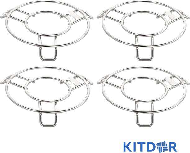 Kitdor Steamer for cooking (SET OF 4)- COOKER STAND Steaming Tray Steamer Rack Stand Steel Steamer