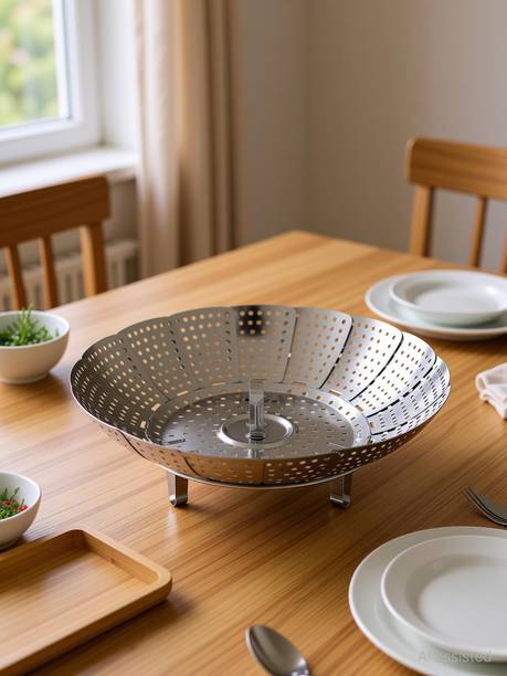Quixi Folding Expandable Steamer to Fits Various Size Pot for Vegetable fish meat Stainless Steel Steamer