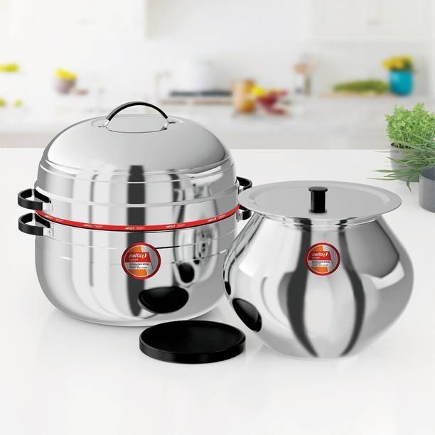 Nolta Thermal Rice Cooker 1KG, ISO Certified, SS Pot & Rubber Gasket, Choodarapetty Stainless Steel Steamer