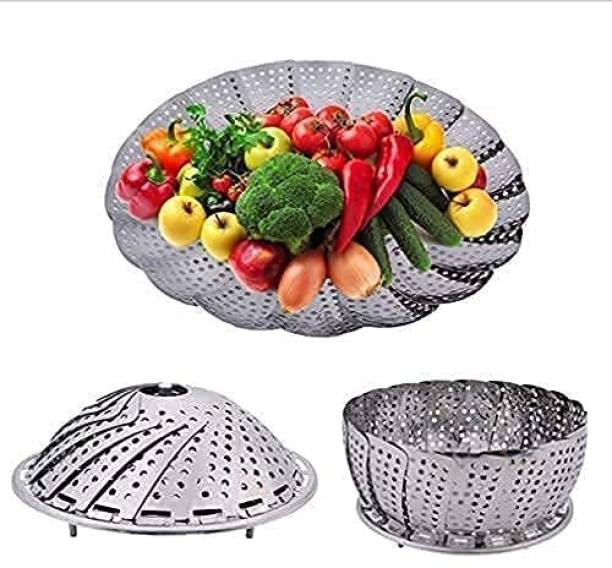 KENTELLY tainless Steel Foldable Collapsible Insert Pot Steamer Basket for Vegetables 01 Steel Steamer