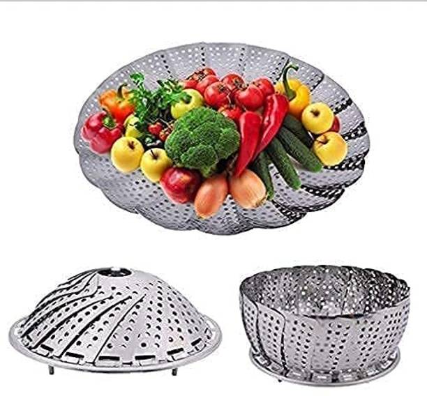 KENTELLY tainless Steel Foldable Collapsible Insert Pot Steamer Basket for Vegetables 01 Steel Steamer