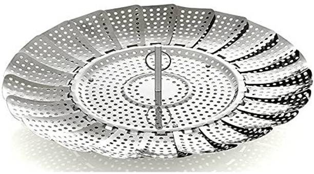 HASMUN Vegetable Steamer Basket for Veggie Fish Food,Adjustable Size to Fit Various Pot Steel Steamer