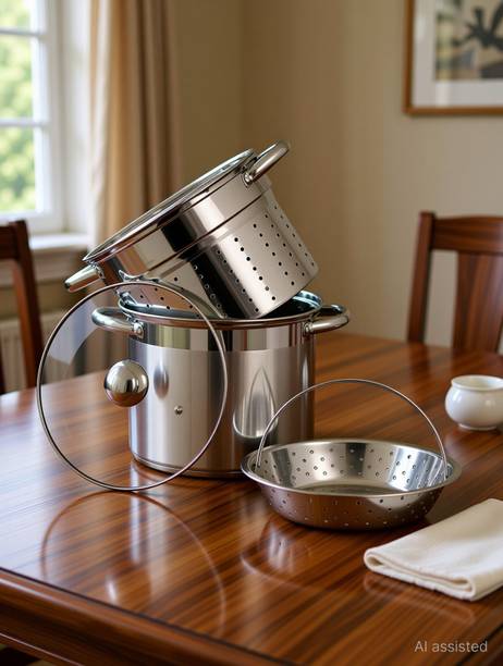 PRISTINE Tri Ply Induction Base Pasta Steamer, Multi Purpose Stainless Steel Steamer