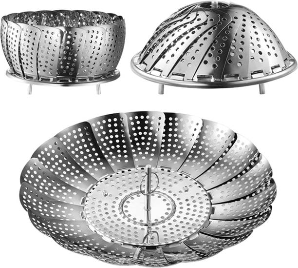 POXEFLIP All-Purpose Steamer, Folding Foot Type, Cookware, One Size Fits Most, Folding Stainless Steel Steamer