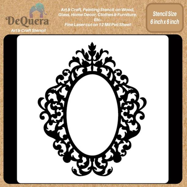 DEQUERA DeQuera Reverse Stencils-9007 for DIY Art & Craft Re-Usable Used for Painting, J ournaling, Mix Media, Wall Painting and Other Decorative Purposes. Size 6 x 6 In Modern Craft Stencil Stencil