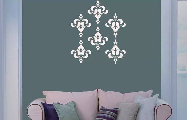 DEQUERA Brocade Reusable DIY Wall Stencil Painting for Home, Office Decor (Plastic Sheet , 16inch x 24 inch), Wall Painting Stencils, DS-1308 Wall Stencil Stencil