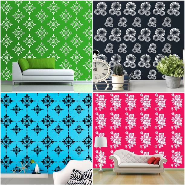 ARandNJ ARandNJ Decor Stencils for wall paintings (Size :-16X24 Inch) PATTERN- "Trinion Daisy Circle", "Shimmering Radiant", "Love Rose" Design Suitable For Home Wall Decor Stencil