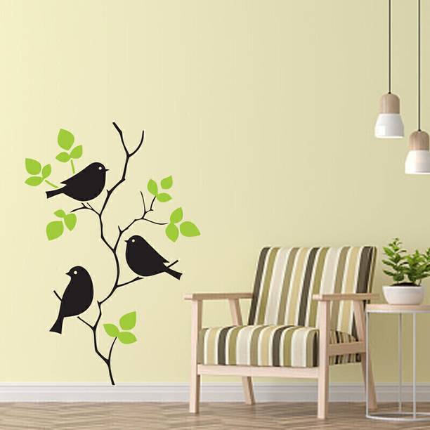 ARandNJ Painting for Wall Stencils (Size:- 16X24 Inch) NATURE ARTS THEME- Birds On Creeper Print DIY Reusable Design Suitable For Living Room, Studio, Bedroom & Office Decoration Modern Wall Stencil