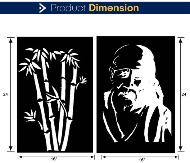JAZZIKA Combo Stencils for wall painting Theme:- "Bamboo &amp; Sai Baba Ji "Size:- 16X24 Inch" DIY Reusable Painting Ideal For Home Wall Art Decoration Stencil