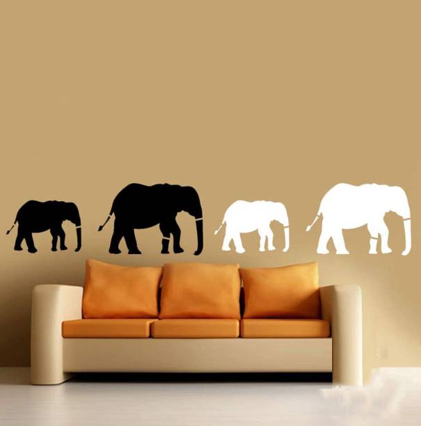 DEQUERA "Elephants" reusable Wall Stencil (Plastic Sheet, 16" X 24" inches, Multicolour) , Wall Painting Stencils, DS-1341 Wall Stencil Stencil