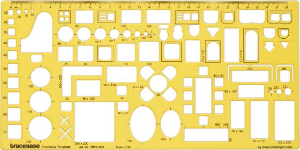Traceease Traceease House Plan,Interior Design &amp; Furniture Templates for Kitchen Stencils TRTD-2425A Furniture Template Stencil