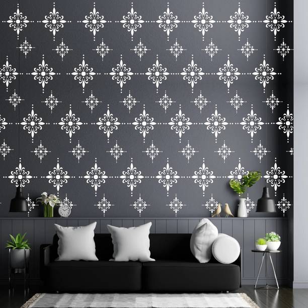 Kayra Decor Modern Wall Design Stencils for Wall Painting for Home Wall Decoration � Suitable for Room Decor, Ceiling, Craft and Floors (16 inch x 24 inch) (KHS264) KHS264 Wall Arts Stencil