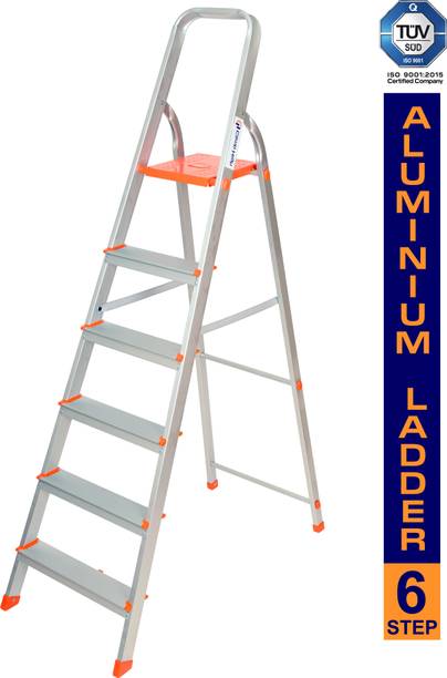 Climb High 6 Step Foldable Heavy Duty with 7 Year Warranty Anti-Skid Step Aluminium Ladder