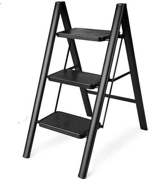JIALTO Compact 3-Step Folding Ladder Lightweight, Non-Slip, Durable Step Stool for Home Steel Ladder