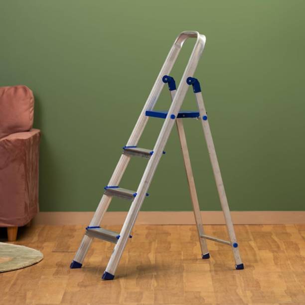 SKP FACTORY Light Weight Folding Aluminium Finish Ladder - Home Pro 3 Steps Aluminium Ladder