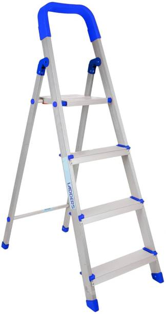 ALNICO Hybrid Aluminium Step- 4 Step Powder Coated Side Section Steel Ladder
