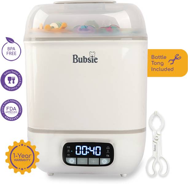 Bubsie Steribub 6 IN 1 Baby Bottle Sterilizer and Dryer with Bottle Tong | BPA Free - 8 Slots