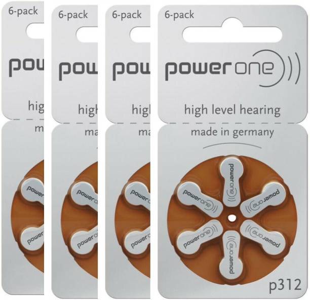 Power one P312 Hearing Aid Batteries 1.45V 4 patta (24 battery) Button Cells Stethoscope Case