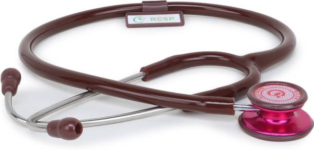 RCSP stethoscope for doctors medical staff, Nurses and Medical student Professional version III Cardiology Dual Head Acoustic for Pediatric and adult Cardio AL light weight CHOCOLATE Acoustic Stethoscope