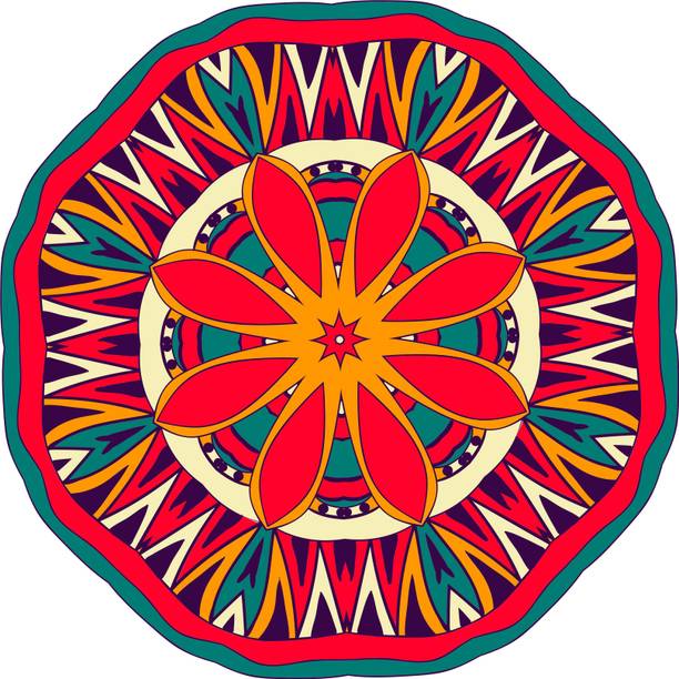 Decorprint 36 inch RANGOLI FLOOR STICKER Self Adhesive Sticker