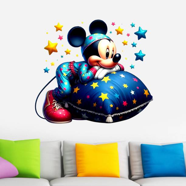 Krishna Sticker 45 cm Mickey Mouse Wall Sticker for kids Bedroom Living room Self Adhesive Sticker