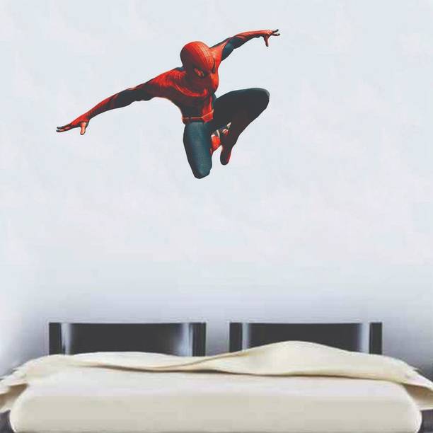 Aashrut decor 57 cm spiderman Self Adhesive Sticker Self Adhesive Sticker