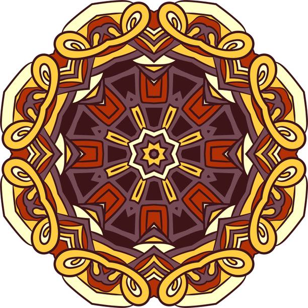 Decorprint 36 inch RANGOLI FLOOR STICKER Self Adhesive Sticker