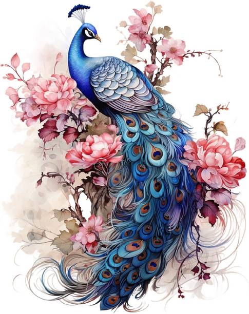 Decoraura Store 61 cm peacock on tree Self Adhesive Sticker
