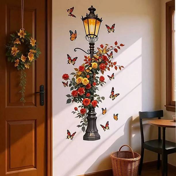 ISHANADECOR 30 inch STREET LAMP WITH LIGHTS Self Adhesive Sticker