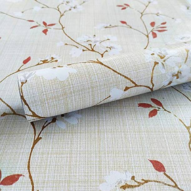 Wollzo 500 cm Red Leafy Look Removable Sticker