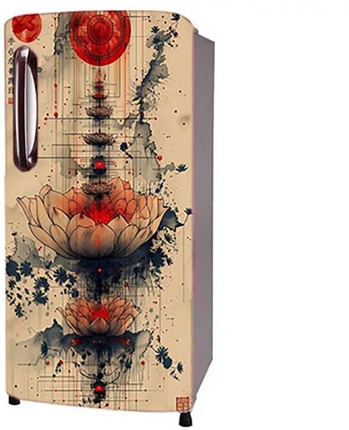 Craft Advertising 124.46 cm Fridge sticker for single Door fridge size 24x49 inch Self Adhesive Sticker