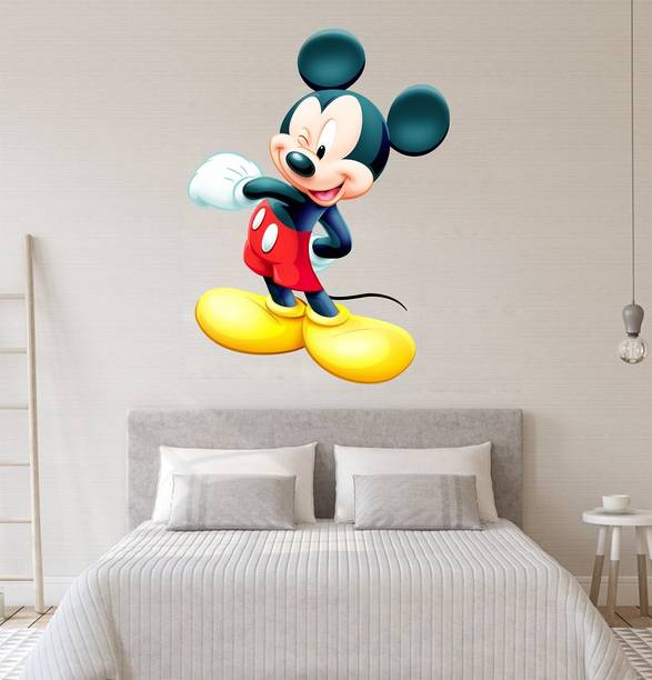 Keliko 50 cm Mickey mouse | Wall Stickers | PVC Vinyl | Non-Reusable Sticker | Self Adhesive Sticker