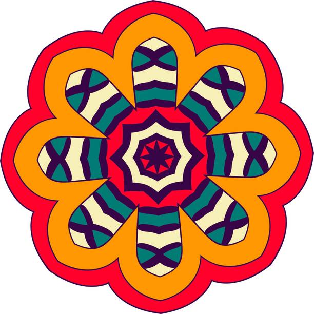 Decorprint 36 inch RANGOLI FLOOR STICKER Self Adhesive Sticker