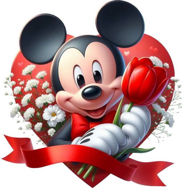 TripodBrothers 45 cm 3D Playful Cartoon Mouse Wall Sticker – Self Adhesive Vinyl Kids Room Décor Self Adhesive Sticker