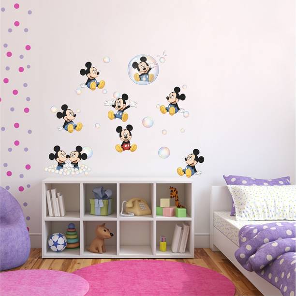STICKSTAR 10 cm Mickey Mouse themed wall sticker Self Adhesive Sticker