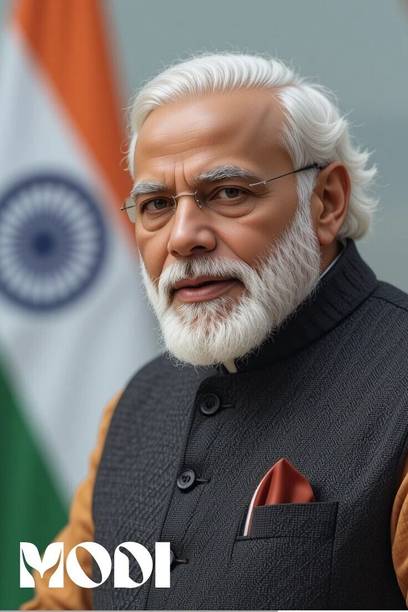 swaroopa 16.5 inch Narendra Modi Sticker Self Adhesive Sticker