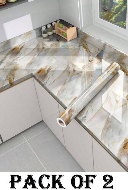 SIRTERIQ 400 cm Kitchen Stickers Waterproof Roll Premium Wall Stickers Floor Sticker Self Adhesive Sticker