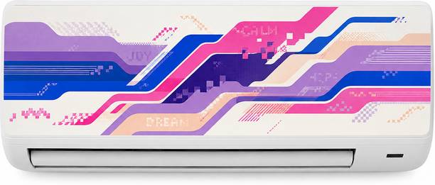 DreamKraft 91 cm AC Wall Sticker Neon Tech Split AC Front Panel Decorative Vinyl Self Adhesive Sticker